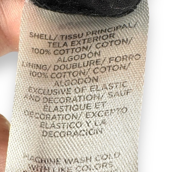 4 for $40 SALE! LOFT Eyelet Smocked Neck Flutter Sleeve Top, Black, Size M - Picture 6 of 11